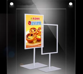 Darbalaukio plakato stendas POP vertikalus kortelės KT valdybos billboard lentelė reklamos stovo A3/A4 dvipusis prekės ženklo ekranas lentynos
