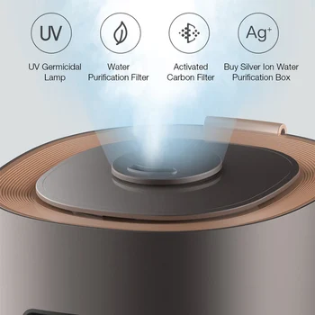 Deerma Ultragarsinis Drėkintuvas UV-C Sterilizacija Touch Control, Smart Antibakterinis Drėkintuvas 5L Oro Valytuvas w eterinio Aliejaus Dėžutę