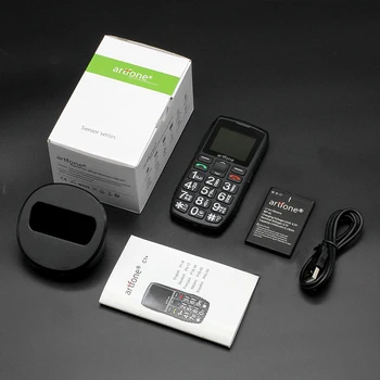 Didelis Mygtuką Mobilusis Telefonas, Vyresnio amžiaus žmonėms, artfone C1 Vyresnysis Mobilusis Telefonas Su SOS Mygtukas | Kalbame Skaičius | 1400mAh Baterija(2G)
