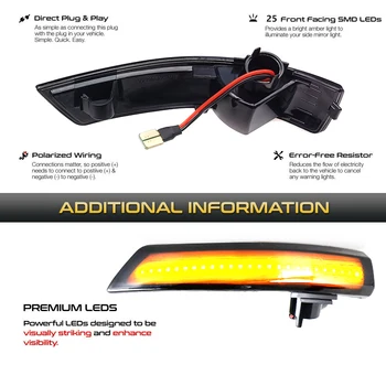 Dinamiškos Posūkio Signalo Lemputė LED Pusėje valdomi Išoriniai galinio vaizdo Veidrodėliai Indikatorius, Indikatorių Kartotuvas Šviesos Ford Focus Mk2 2 3 Mk3 Mondeo 4 Mk4