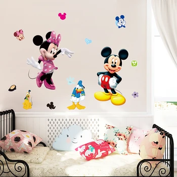 Disney Mickey Mouse Animacinių Filmų Sienų Lipdukai, Skirtas Darželio Vaikams, Miegamojo, Papuošalų, Namų Dekoro Sienos Meno Komiksų Gyvūnų Sienų Lipdukai