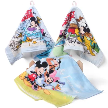 Disney Mickey ir partnerių medvilnės marlės, vaikų rankšluostį animacinių filmų vaikams minkštas ir greitai-džiovinimo rankšluostį 25x50cm