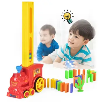 Domino Traukinio Blokų Žaidimas Automobilių Žaislas Nustatyti Automatinės Paskirties Domino Traukinio Automobilių Švietimo 