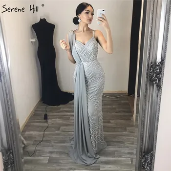 Dubajus Naujas Prabangus Seksualus Rankovių Vakaro Suknelės Undinė Diamond Duobute Undinė Vakare Chalatai 2020 LA6628