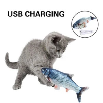 Elektroninių Naminių Kačių Katžolių Žaislas Elektros USB Mokestis Modeliavimas Žuvų Šuo, Katė Žaidžia Kramtymas Kramtomoji Mokymo Augintiniai Vaikas Žaislas Netikrą Žuvys