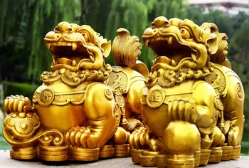 Feng Shui Aukso Žalvario Pi Yao/Pi Xiu Gerovę, Klestėjimą, Statulėlės,Pritraukti Turtus ir Laimę,Geriausias Apdailos Biuro ir Namų