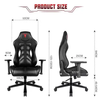 Furgle ProX Biuro Kėdė, Pasukama Odos Žaidimų Kėdė, Didesnės Sėdynės su Platesne Nugaros Pusėje, Kompiuterio Kėdė, Namų Biuro Stalas, Kėdės,