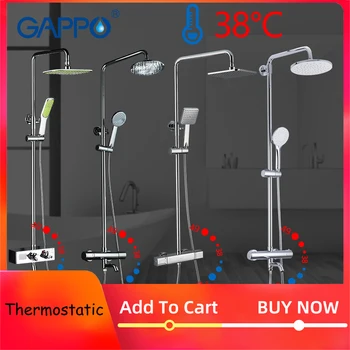 GAPPO Dušo Sistemos, vonios kambarys termostatiniai dušo maišytuvas vonios dušo maišytuvas bakstelėkite nustatyti krioklys vonia, maišytuvas, lietaus dušo galva