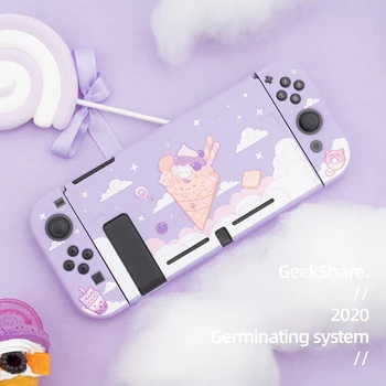Geekshare Nintendo Jungiklis Ledų Katė Animacinių filmų Violetinė Žvaigždėtas dangus Pasakų Lygos TPU Minkštas Viršelis Atgal Girp Shell Nintend Jungiklis