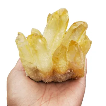 Geltonas citrinas rašė Kvarco Kristalo Klasterio Pavyzdys Fizinis topazas grupių kvarco mineralų