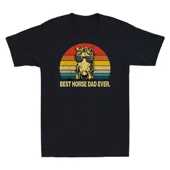 Geriausia Arklių Tėtis Kada Nors Juokinga Gyvūnų Mylėtojai Mens Vintage Marškinėliai Tėvo Diena Dovanos