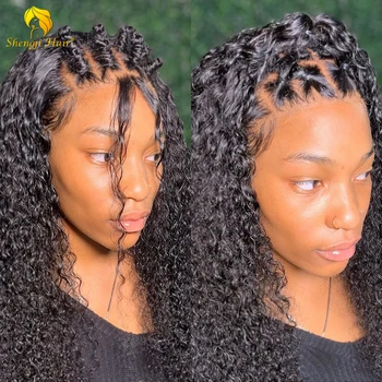 Glueless Nėriniai Priekiniai Žmogaus Plaukų perukai Už juodaodžių Moterų 13x6 Remy Plaukų Netikrą Galvos Garbanotas Nėriniai Priekiniai Peruką Prieš Nupeštos Su Kūdikio Plaukų