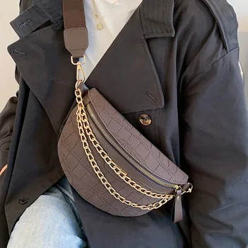 Grandinės Crossbody Krepšiai Moterų Pečių krepšiai 2020 vientisos Spalvos Krūmų Odos Rankinės ponios Dizaineris Prekės Moterų Krūtinės krepšys