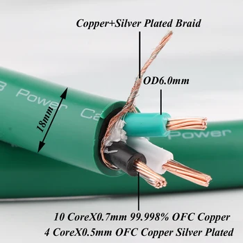 HI-End 2328 5N Sidabro padengtą gryno vario AC maitinimo kabelis hifi galios core 