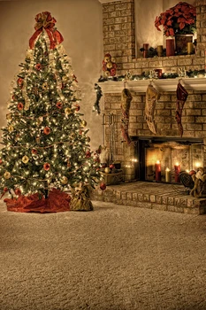 HUAYI fantazijos Kalėdų eglutė ir firplce fone tortas lentelė studija stendo reklama Kalėdų dieną fotosesiją papuošalai W-238