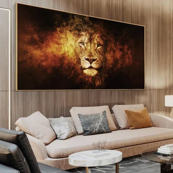 HUILIN Afrikos Didelis Liūtai Veido Drobės, Paveikslai ant Sienų, Menas, Plakatų Ir grafikos Gyvūnų Liūtai Meno Nuotraukas Kambarį