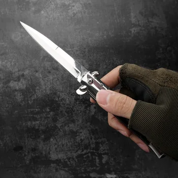 HWZBBEN AKC Greitai sulankstomas peilis Multi-purpose 440C Derva medžio rankena kišenėje sulankstomas peilis kempingas medžioklės išgyvenimo EDC įrankis