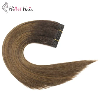 HiArt 100g Remy Natūralių Plaukų Ataudų Plėtiniai Salonas Dvigubo Tempimo Plaukų Pynimas Balayage Spalvos Išplėtimas 18