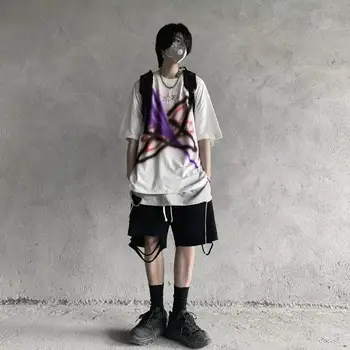 Hip-Hop Naruto Marškinėliai Vyrams Japonijos Laisvi marškinėliai Streetwear Harajuku Atsitiktinis Trumpas Rankovės Prarasti Vasaros Viršūnes Tee Japonija Tshirts