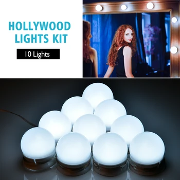 Holivudo LED Makiažas Lemputės Makiažo Veidrodėliai Tuštybės LED Lemputės 3 Spalvų Ryškumas Sienos Lempos Darbalaukio Lentelė Persirengimo Kambarys