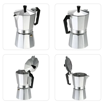 Homgeek Kavos virimo aparatas Aliuminio Espresso Kavos Aparatas, Sietelis Kavos Stovetop Maker 