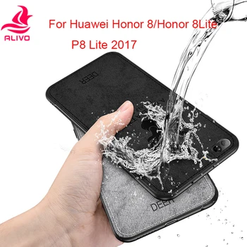 Huawei Honor 8 Atveju,ALIVO Animacinių filmų elnias Derliaus audinys Audinys Įrengtas Atveju+Minkštos TPU krašto huawei honor 8 lite p8 lite 2017 dangtis