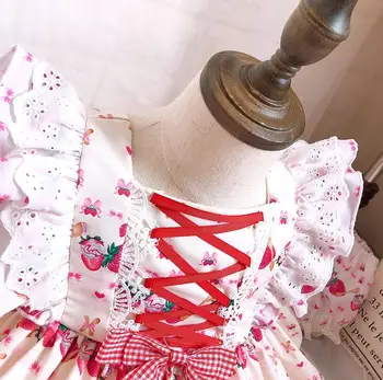Ispanijos Lolita princess dress Nėrinių Susiuvimo spausdinti saldus mielas kamuolys suknelė gimtadienio Velykų suknelė mergaitėms vestidos Y3100