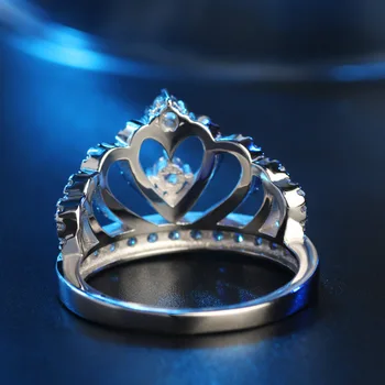 Išskirtinį 925 Sidabro Žiedas Crystal Žiedas širdelės formos Ponios Cirkonis Žiedas Juvelyriniai dirbiniai Moterų Dalyvavimo Šalies Didmeninės Vestuvių Žiedas