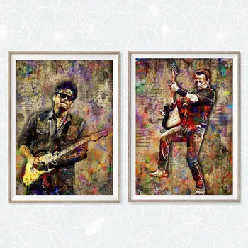 John Mayer Plakatas ir Spausdina Eric Bažnyčios Bruce Springsteen Roko Grupė Legendinio Pop Star Tapybos Meno Sienos Nuotraukas Namų Dekoro