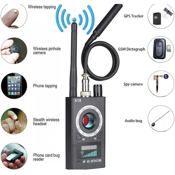 K18 Multi-funkcija Anti Detektoriumi, vaizdo Kameros GSM Garso Klaidą Finder GPS Signalo Objektyvas RF Tracker Aptikti Belaidę Produktų 1MHz-6.5 GHz r60