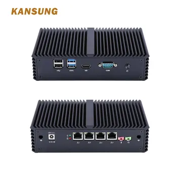 KANSUNG Core i5 4200U Haswell palaiko Windows 10 Mini PC 4 Lan AES-NI Ventiliatoriaus Darbalaukio Nuc Užkardos Kompiuterį Linux Ubuntu Nettop