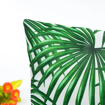 Kaimo Stiliaus Pavasario Pagalvėlė Padengti Emuliacija Šilko Satino Dekoratyvinis Užvalkalas Žalias Lapas Modelis Sklandžiai Pagalvės Dangtelis Sofa 2021