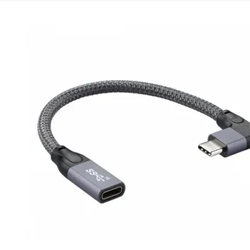 Kairę, Dešinę Kampu USB-C USB 3.1 C Tipo Vyrų ir Moterų Pratęsimo Duomenų Kabelis su Rankovėmis Nešiojamas