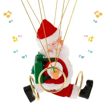 Kalėdų Elektros Santa Claus Parašiutu Santa Claus Žaislas Muzikos Vaikas Išraiška Išskirtinį Kūrybos Dekoro Kalėdos Žaislas, Lėlė T9E2