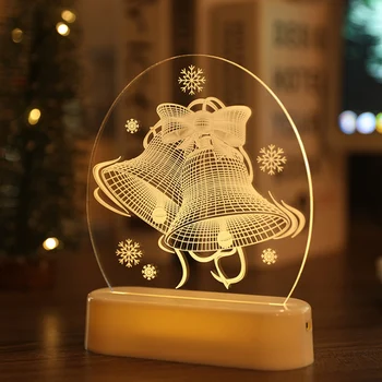 Kalėdų Santa Claus Akrilo 3D Naktį Lempa Vaikams, Miegamojo Puošimas naktinė lempa Girliandą Dovana Kalėdų Darbastalio dekoro Naktį Šviesos
