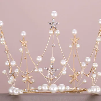 Karšto Pardavimo Korėjos Mados Šalto Metalo White Crystal Imituojamas Pearl Rožančiai Vainikėliai Auskarai Vestuvių Nuotaka Vestuves Juvelyrikos Rinkiniai