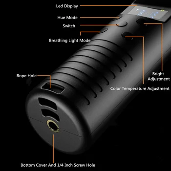 Kišeninis RGB Fotografija Apšvietimo Stick Šviesos Lazdelė, USB Įkrovimo Su Trikoju Savininkai Stovi Už Šalies 3200-5600K LED Lempos Užpildyti