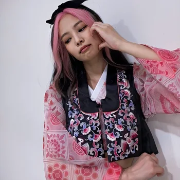 Kpop Seo Taip Ji vasarą, naujas seksualus Megztinis liemenė ilgas rankovėmis marškinėliai, palaidinės+juoda slim šortai rožinės spalvos mini sijonai moterims kostiumai