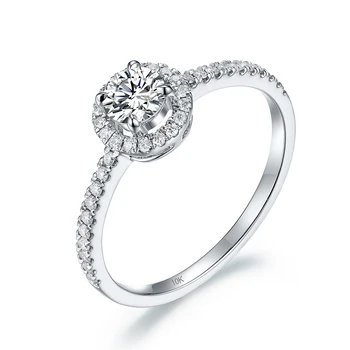 Kuololit Natūralūs Deimantai 10K baltojo aukso Žiedas Moterims Turas deimantų Pažadas žiedas Dalyvavimo vestuvių vestuvių dovana jai