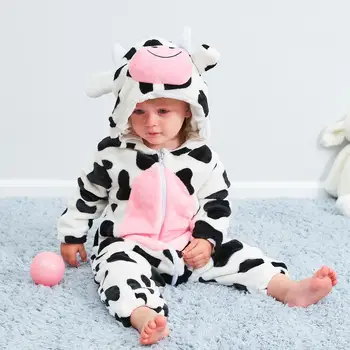 Kūdikiams, Kūdikių onesies berniukas, mergaitė, drabužiai nauji gimęs karvės kostiumu žiemos stich pižama roupas de bebe recem nascido