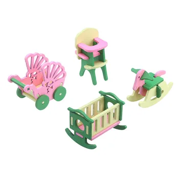 Kūdikių Medinių Lėlių Namelio Baldai Lėlės Namas Miniatiūriniai Vaikui Žaisti Žaislai, Dovanos #6
