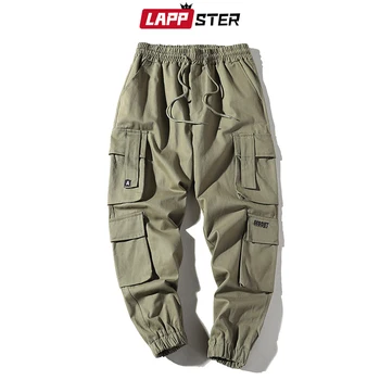 LAPPSTER Vyrų Juoda Kišenės Krovinių Kelnės 2020 Haremas Pants Mens Hip-Hop Streetwear Sweatpants Žiemos Atsitiktinis Poilsiu Kelnes 5XL