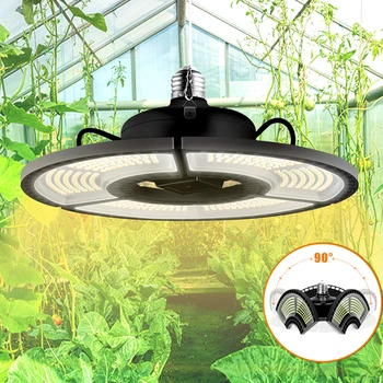 LED Grow Light E27 Phytolamp Augalų 400W Visą Spektrą Augimo Apšvietimas, dekoratyviniai augalai Šiltai Balta 2835 LED Lustas Augalų Lempos