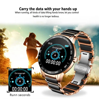 LIGE 2020 Naujas Smart Watch Vyrų Širdies ritmo Monitorius Kraujo Spaudimas Fitness tracker Keramikos dirželis Sporto Žiūrėti vandeniui Smartwatch