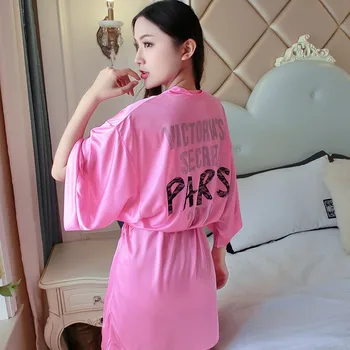 Laisvas Pižamą Rūbeliai Nauji Sexy Spausdinti Moterų Atlasas Sleepwear Kinijos Bridesmaid, Chalatas Kimono Chalatai Atsitiktinis Namų Suknelė