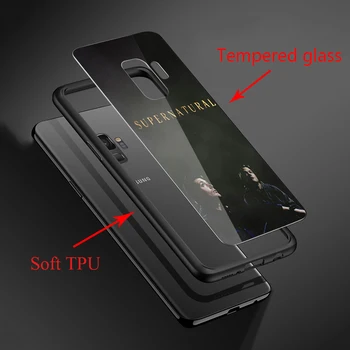 Lavaza Antgamtinių SPN tv Grūdintas Stiklas Soft Case for Samsung Galaxy S8 S9 S10 Plus Pastaba 8 9 A30 A50 A70 Dangtis