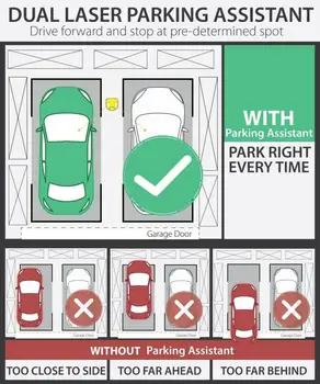 Lazerio Garažas Parkavimo Jutiklis Padėti Vadovas Stop Žibintas Sistema Auto Parkavimo Pagalba 2 Automobilių Auto Reikmenys，Parkavimo Pagalbos