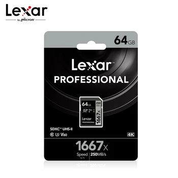 Lexar Atminties Kortelė 1667X V60 250MB/s Flash Kortelės 64GB 128GB 256 GB UHS-II U3 SD Kortelė, SDXC C10 3D 4K HD Vaizdo