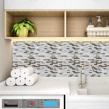 Lipni mozaikos virtuvės sienos backsplash vonios vandeniui dekoratyviniai lipdukai plytelės