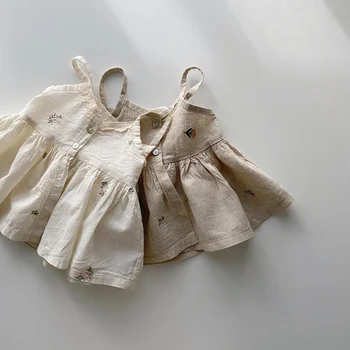 MILANCEL vasaros naujagimių drabužiai korėjos stiliaus kūdikių, mergaičių drabužiai embrodiery kūdikių camisole pynimas apykaklės kūdikių mergaičių bodysuit